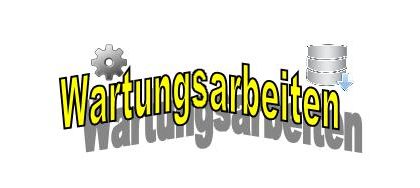 Schriftzug „Wartungsarbeiten“