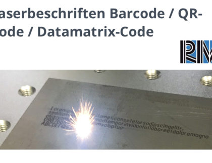 Funkenbildung bei der Laserbeschriftung eines Metallteils