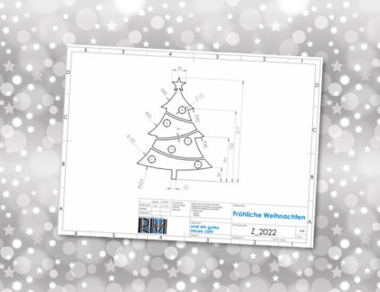 Tekening van een kerstboom