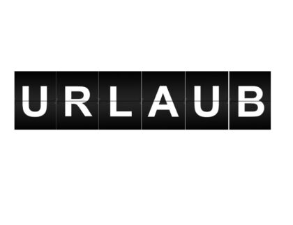 Zwart-witte tekst: URLAUB
